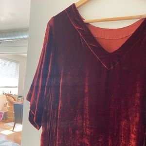 Gravel & Gold Velvet Dress